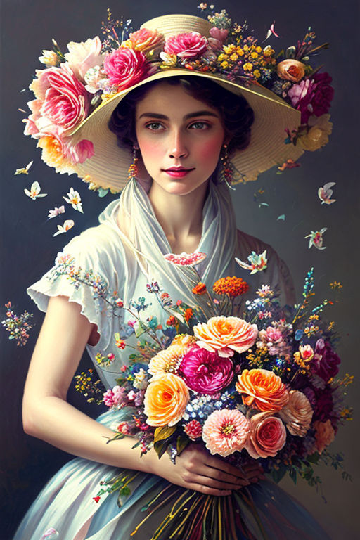 A girl with flowers in her hair