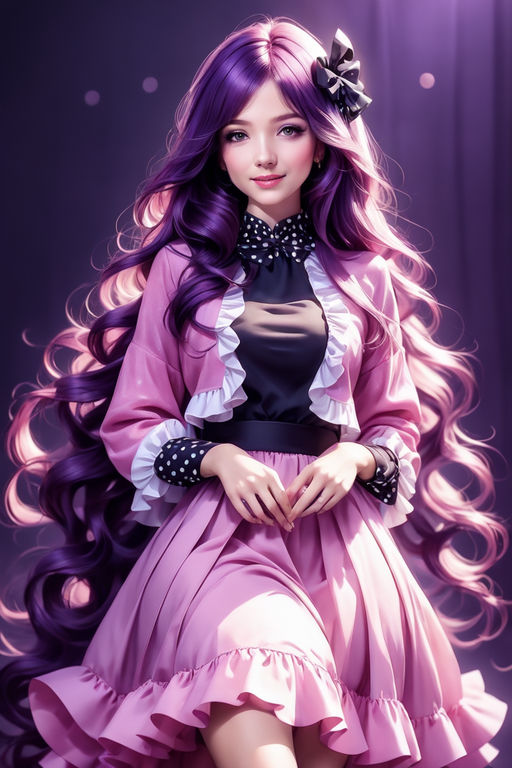 anime girl purple dress