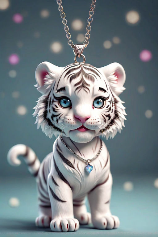 3D Cute Baby Tiger with Dreamy Eyes Adorable Nursery Art