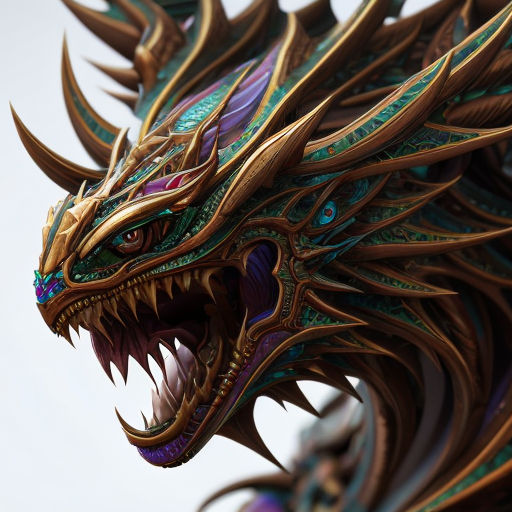 evil chinese dragon head art