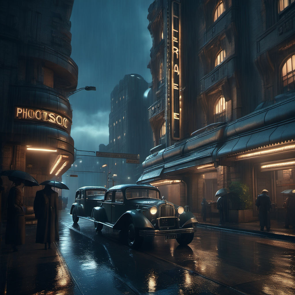 prompthunt: a cyberpunk street scene with neon lights, raining, cinematic,  atmospheric lighting, 4k uhd wallpaper, digital art trending on artstation