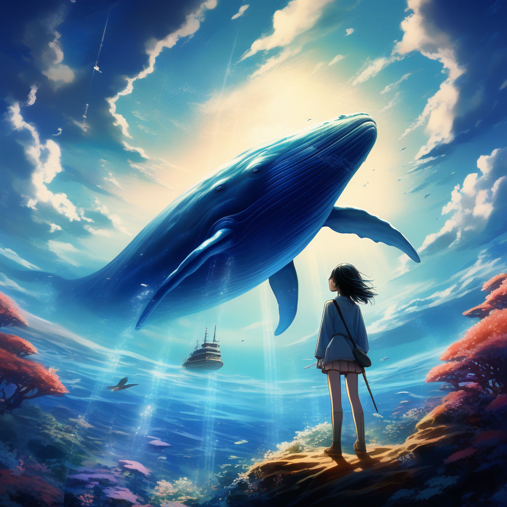 Anime Boy Underwater Whale Art 4K Wallpaper iPhone HD Phone #7880h