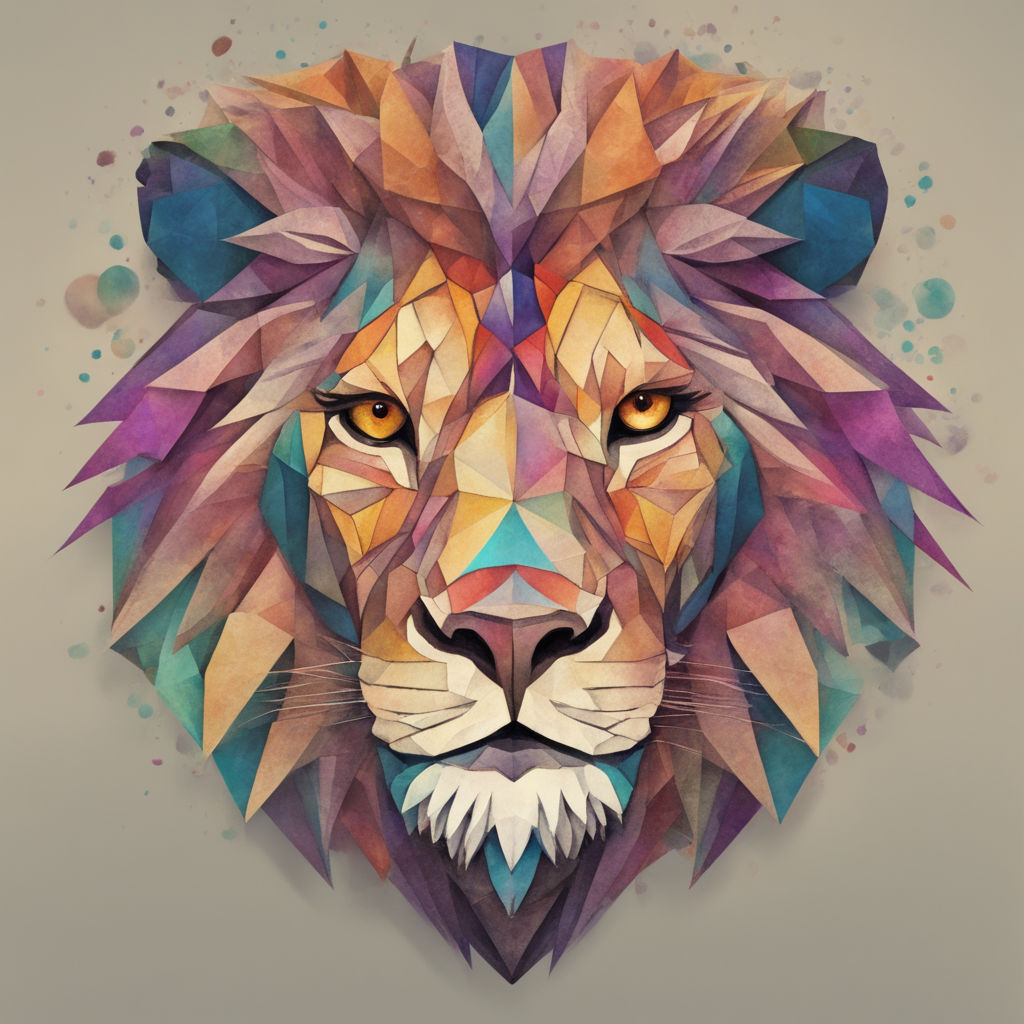 Polygon Wild Lion Icon geometric Head Of An Animal linear Style Vector  Illustration Front Symmetric Design Image Stock Illustration - Download  Image Now - iStock