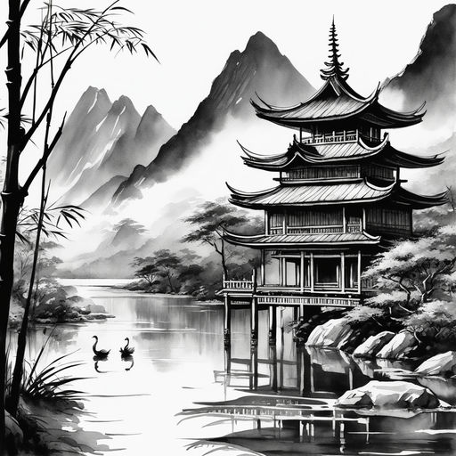 Black and white scenery wallpaper mural | Decorsafari