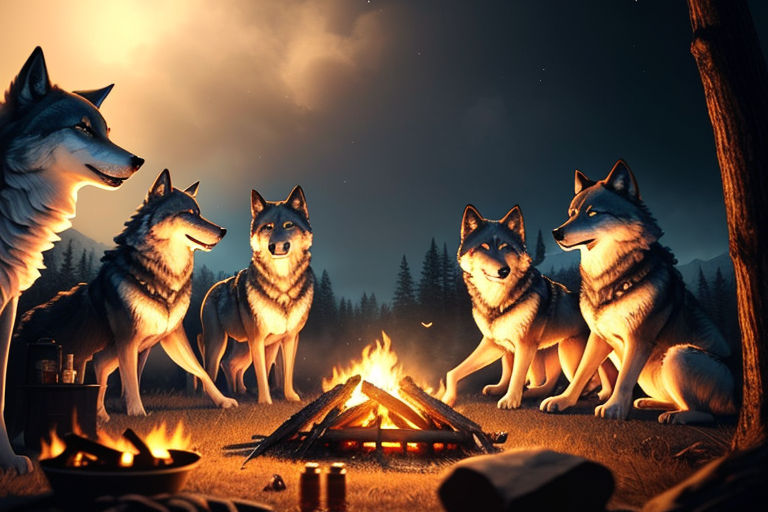 anime wolf pack wallpaper