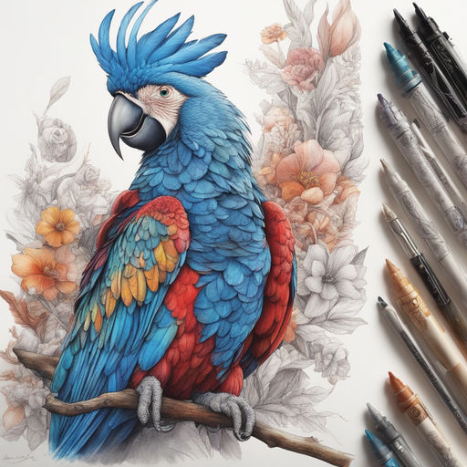 parrot pencil drawing