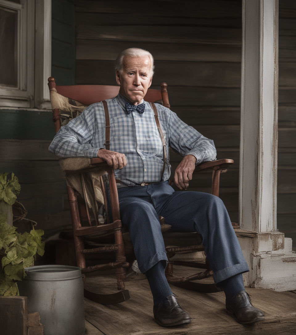 tired old joe Biden wearing a prison inmate jumpsuit only