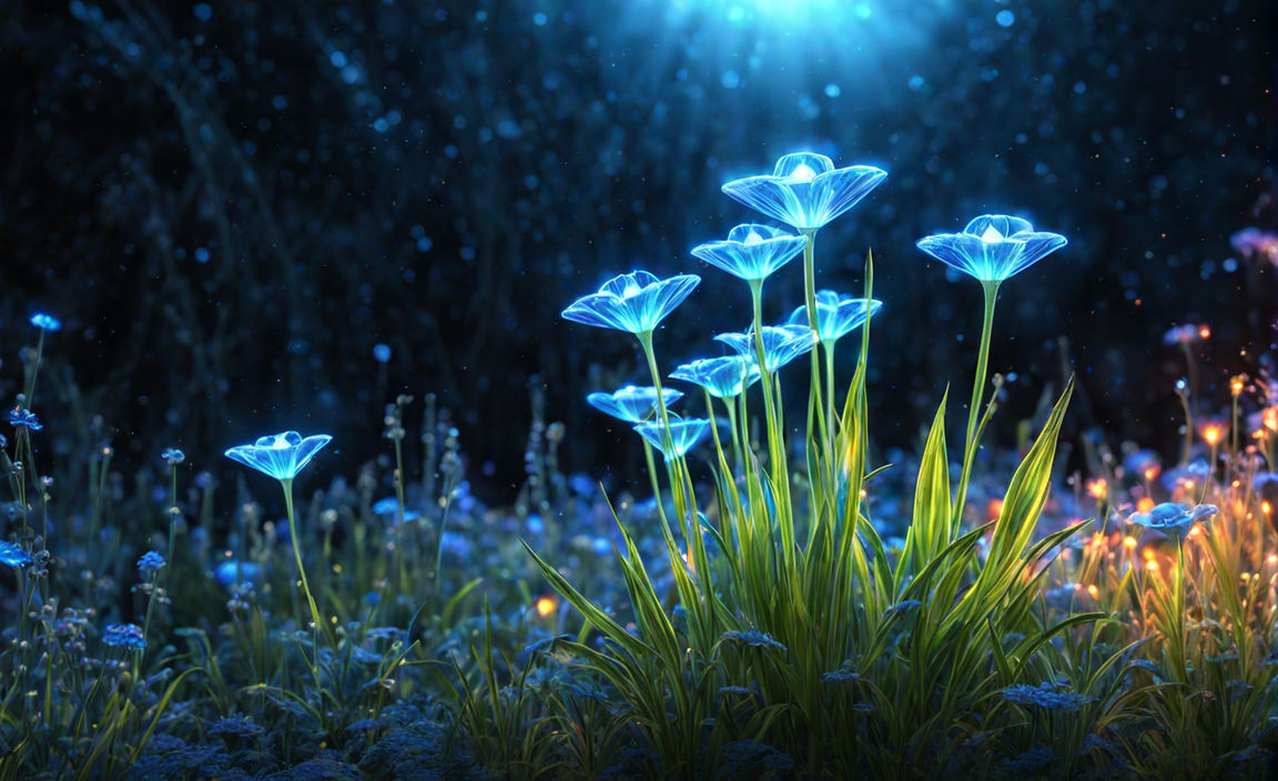 Luminous Bioluminescent Flora Playground