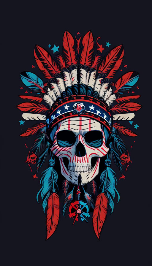 native american skull wallpaper