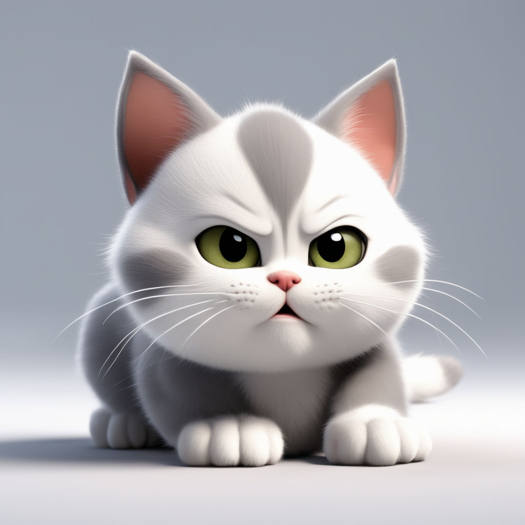 Angry Cat, Cute Kitten, Ready To Fight, Cartoon Chibi Style, Generative AI  Stock Illustration - Illustration of friendship, characters: 280974758