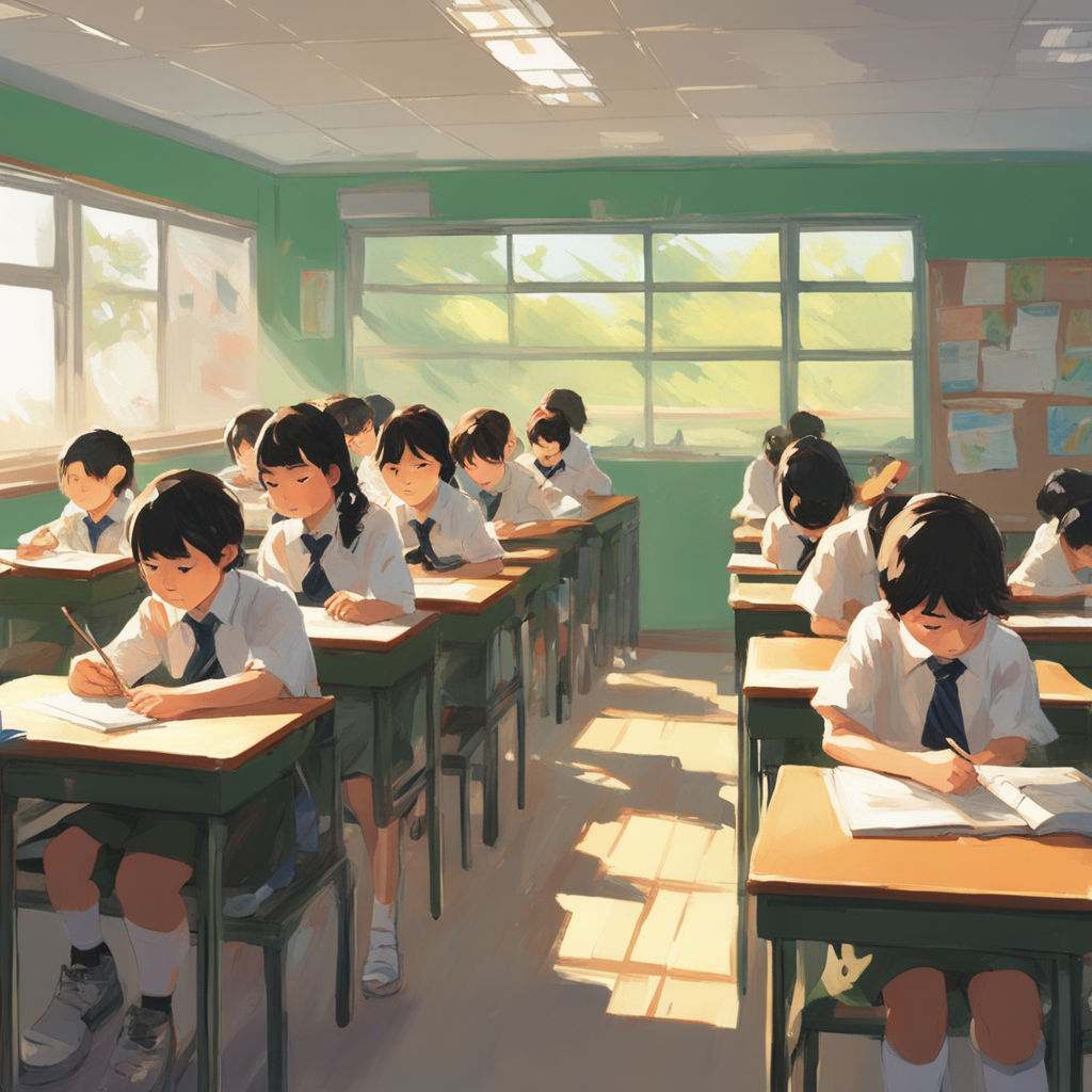 Lexica - School classroom,artstation, ghibli studio,4k, sharp , anime style