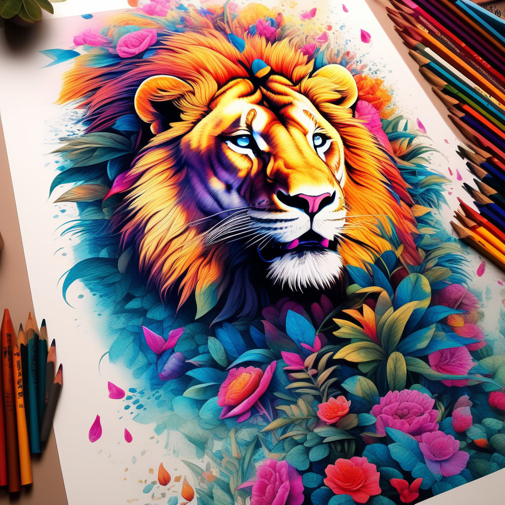 Lion Coloring Page For Adults Images – Browse 1,290 Stock Photos, Vectors,  and Video | Adobe Stock