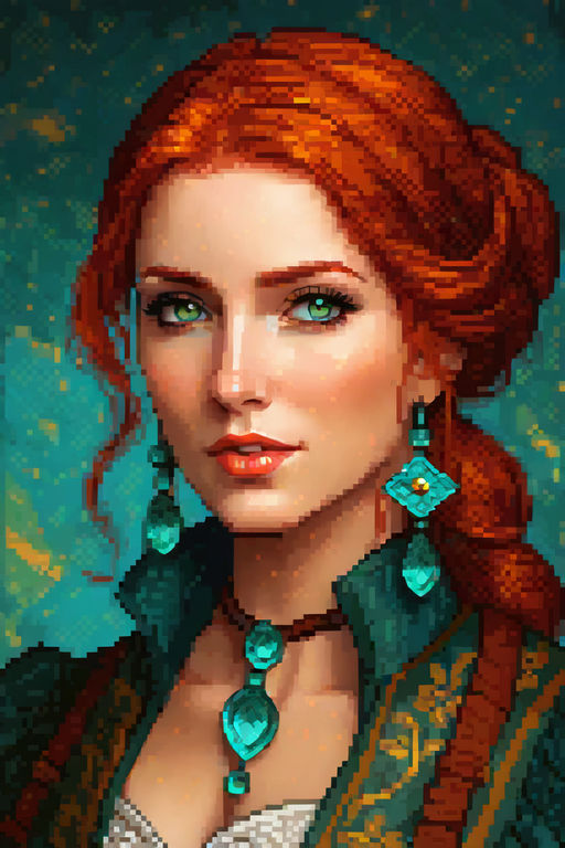 32x32 highly detailed eyes and face chibi closeup pixel art