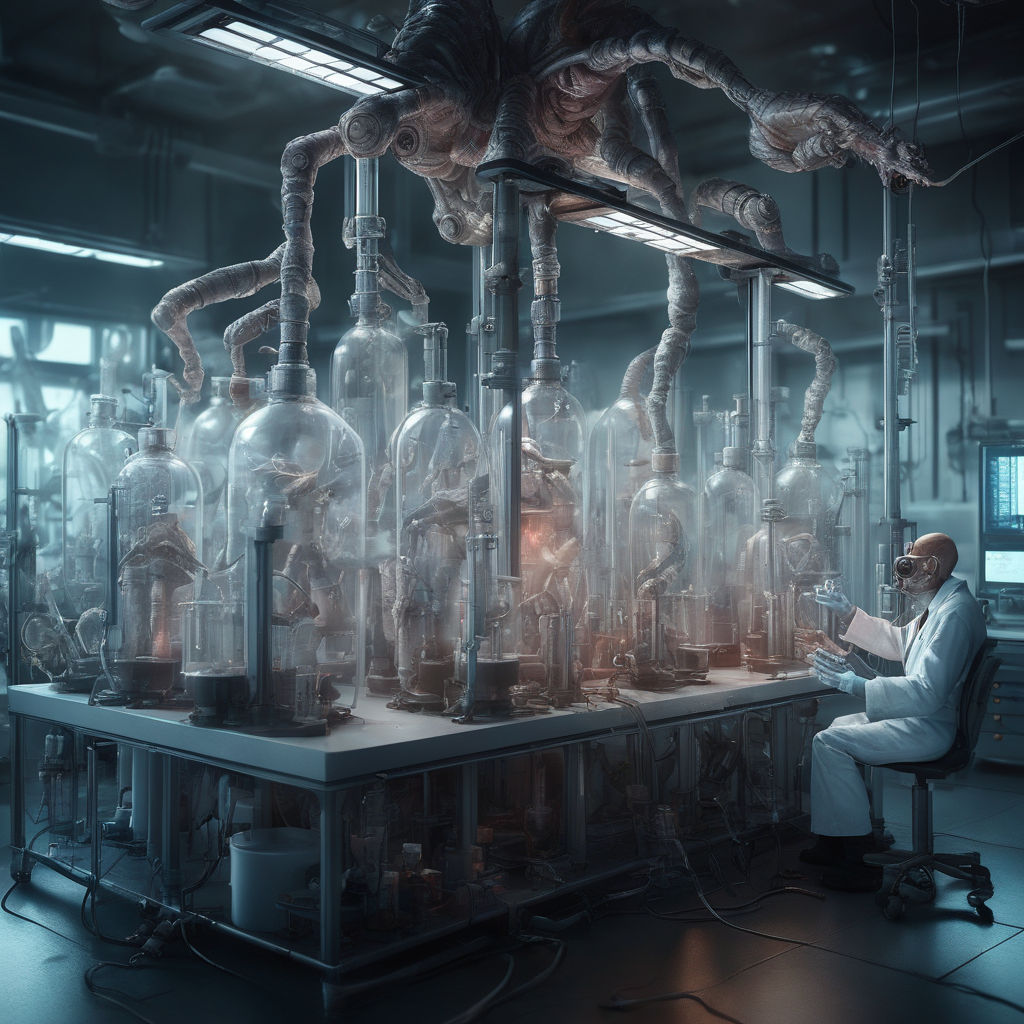 Realistic laboratory research concept with different lab