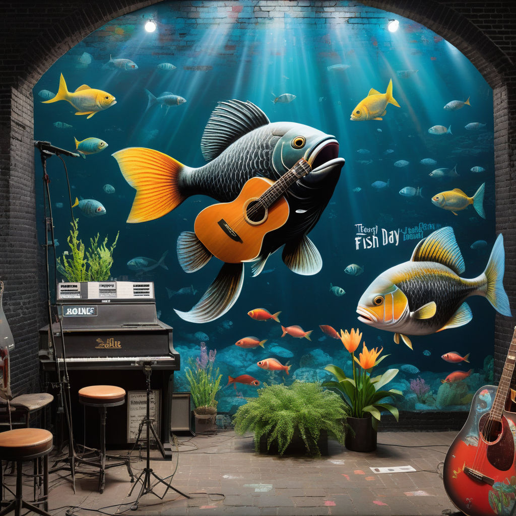 wall painting swimming fish - Playground