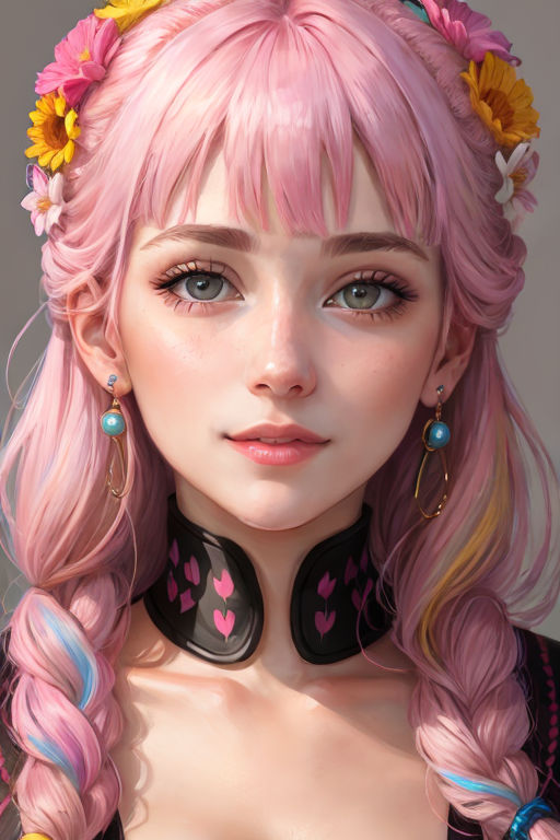 sweet anime girlrealistic colorful drawingbrown enchanting eyes by  Subarusama