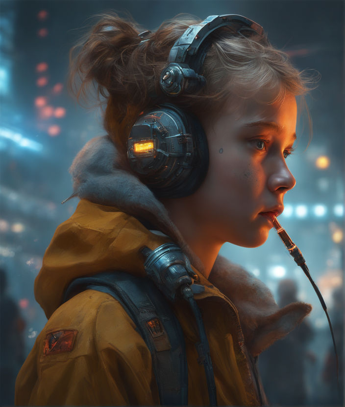 Cute and adorable cyberpunk girl - Playground