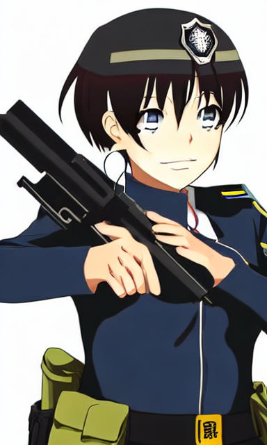 Anime character with gun for a head  rmeme