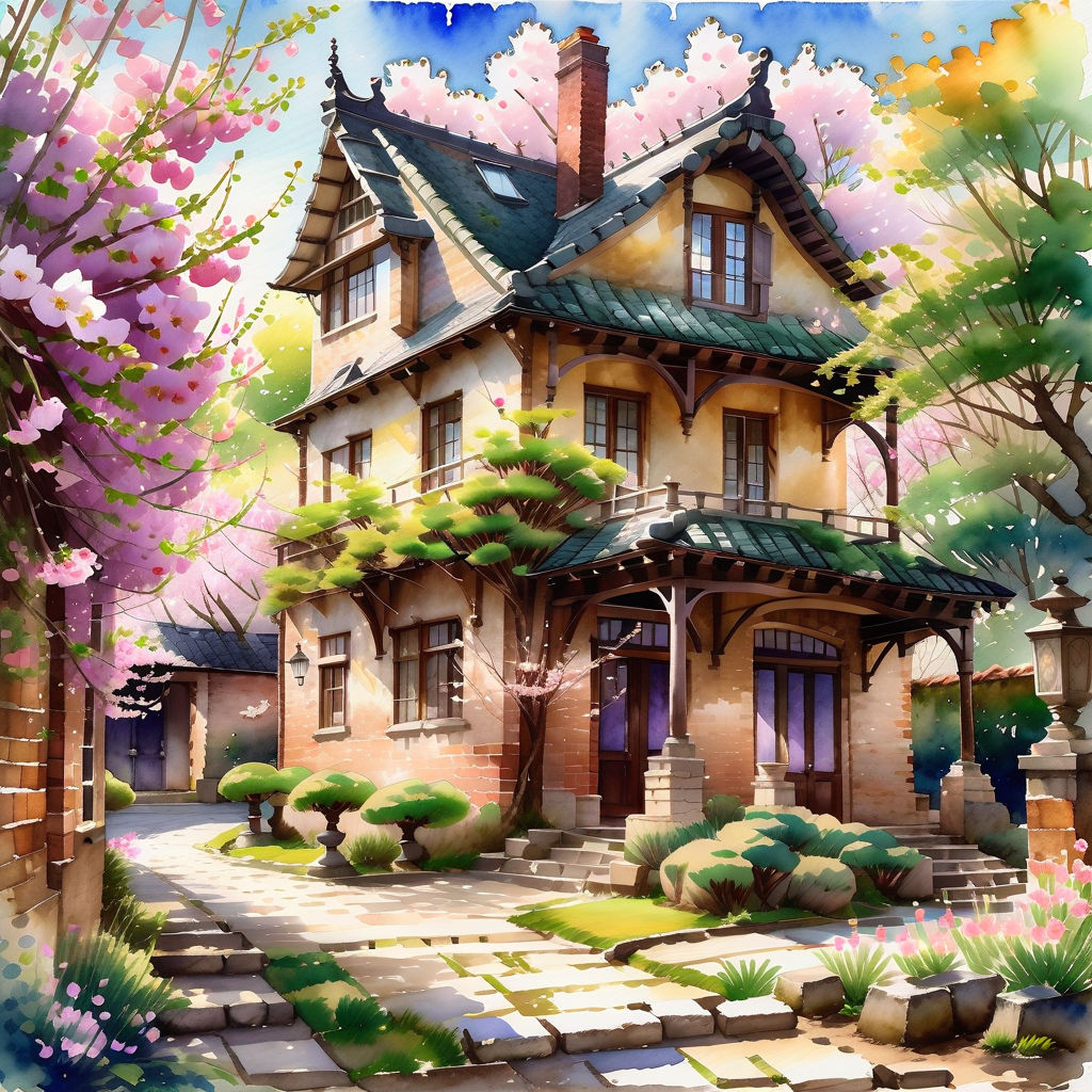 house drawn by ghibli studio - Playground