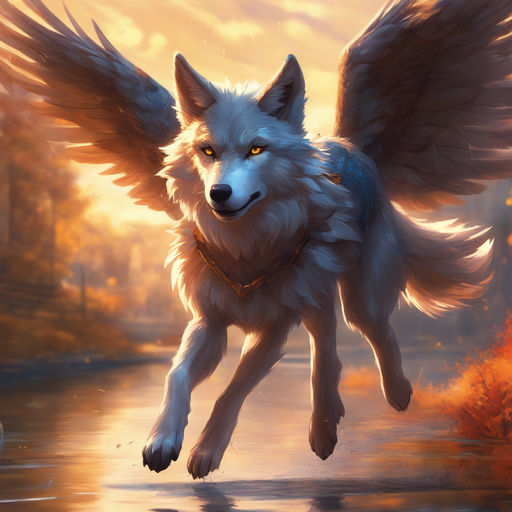 Free Angels And Demons Accpetin  Brown Anime Wolf With Wings  nohatcc