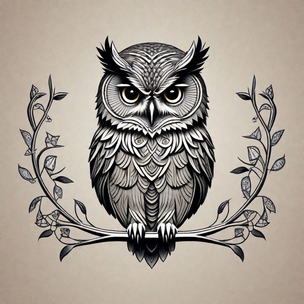 Tribal owls. Decorative ethnic stylized wings... - Stock Illustration  [90251419] - PIXTA
