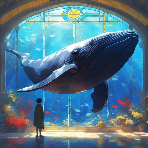 Painting of a dolphin swimming in colorful ocean, Look up at the  composition，sky whales, Inspired by Cyril Rolando, dreamy psychedelic anime,  colorful anime movie background - SeaArt AI