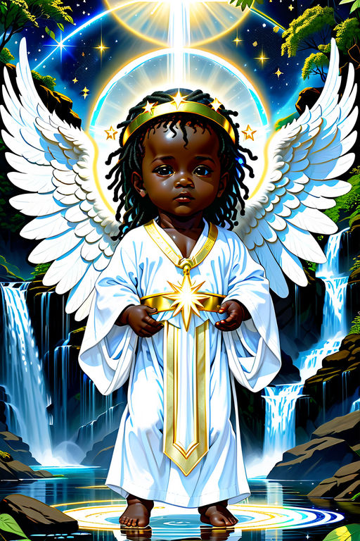 black baby angels in heaven