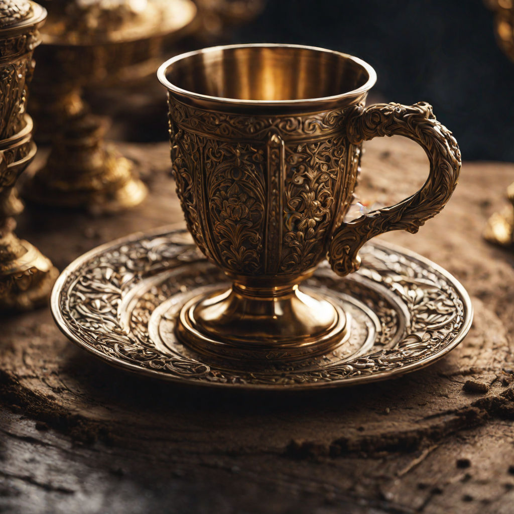 Brass Drinking Cup and Saucer Tea Cup ,with Lid, Drinking Tumbler