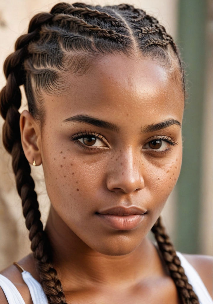 Short Curvy Black woman with freckled round cheeks - Playground