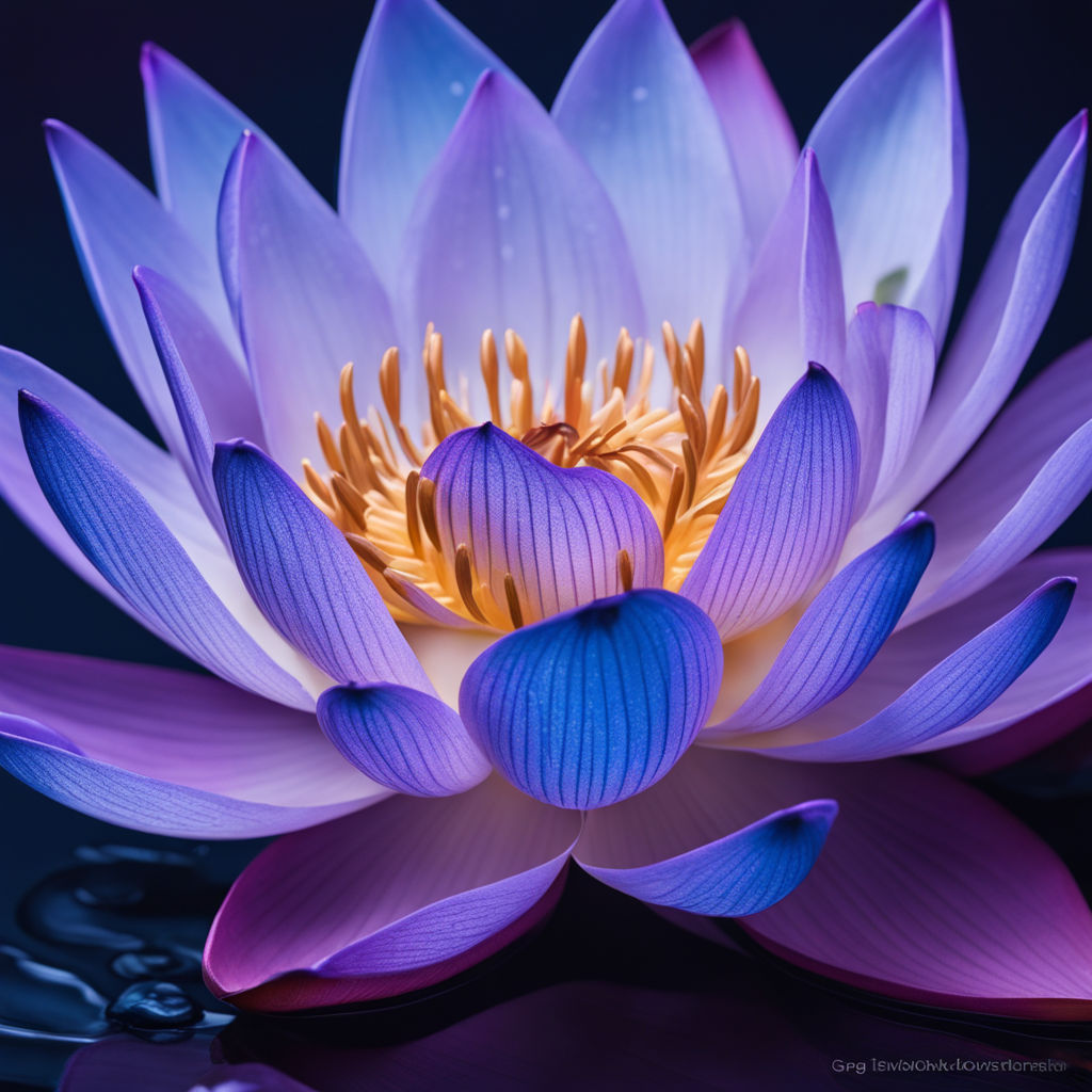 blue and purple lotus flower