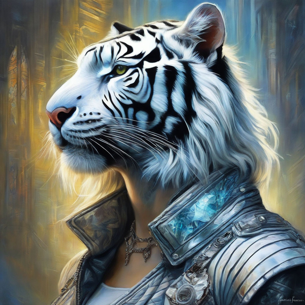 anthropomorphic white tiger