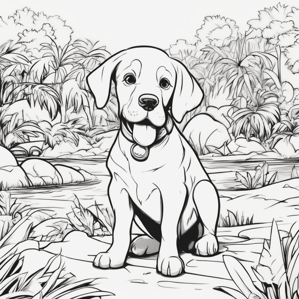 Desenho de Cachorro Para Colorir - Loja de Prompts