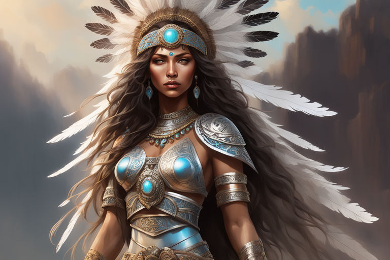 native american woman warrior art