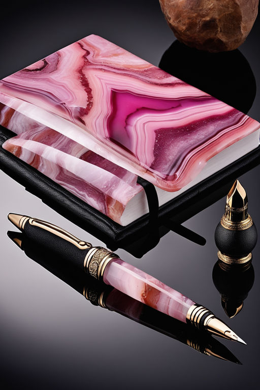 Ballpoint Pen, Handmade of Pink Color Epoxy Resin, Hermes Design