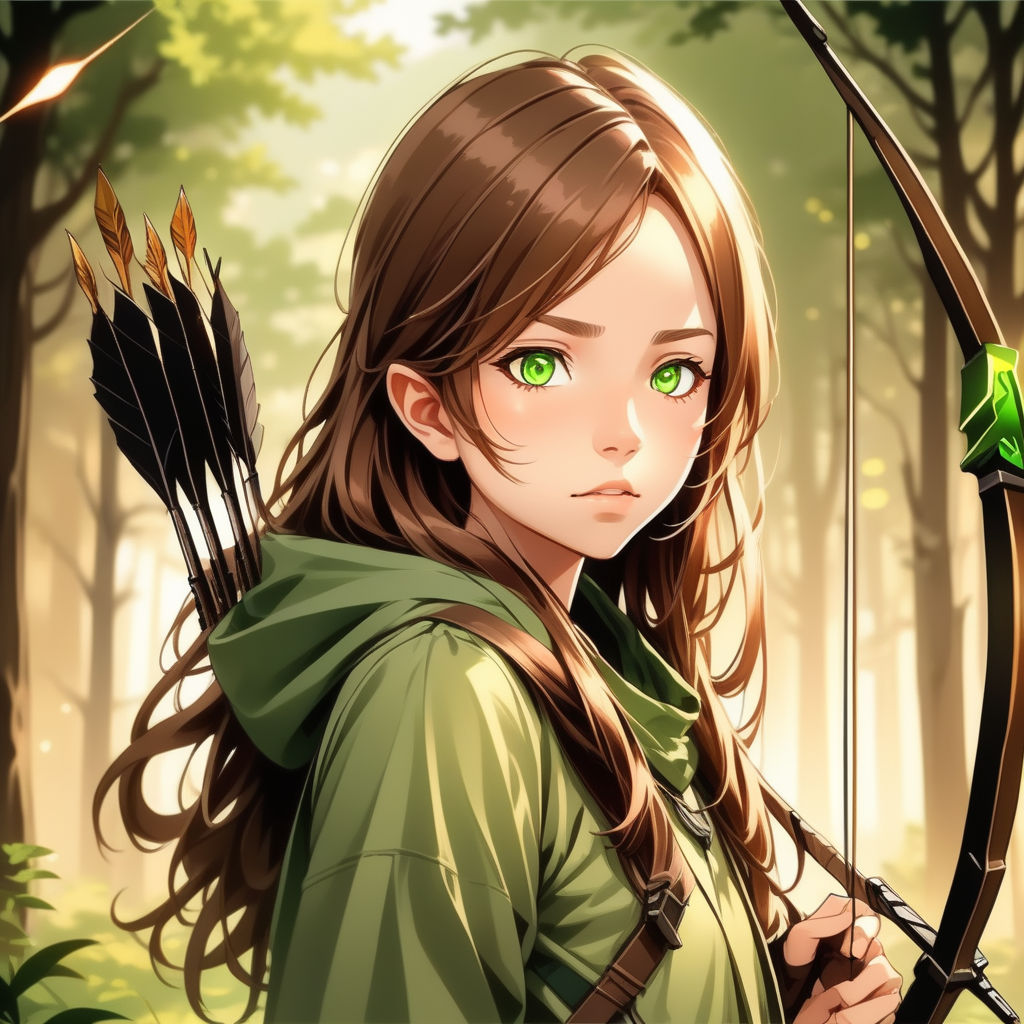 Anime Archer Girl Medieval Themed Bow and Arrow Warrior Woman Stock  Illustration - Illustration of elaborate, stacked: 291301464