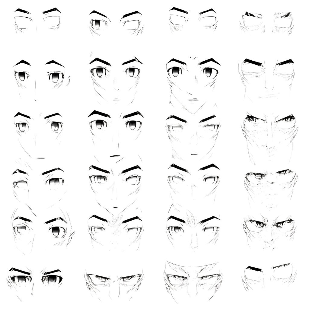 Anime Eyes Simple Drawing Reference Stock Illustration 2310385913