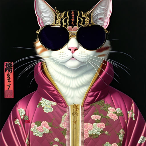 Portrait of a cat with gucci glasses - Playground