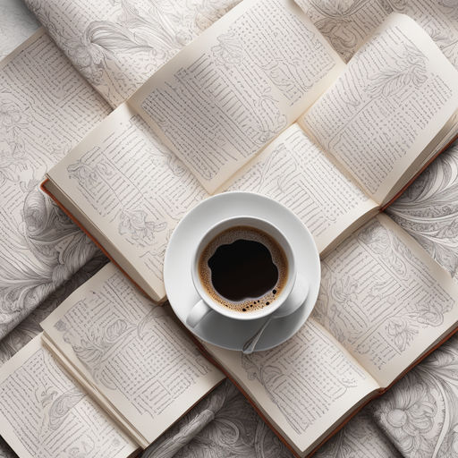 Aesthetic Coffee or Tea Mug on Book Stack | Poster