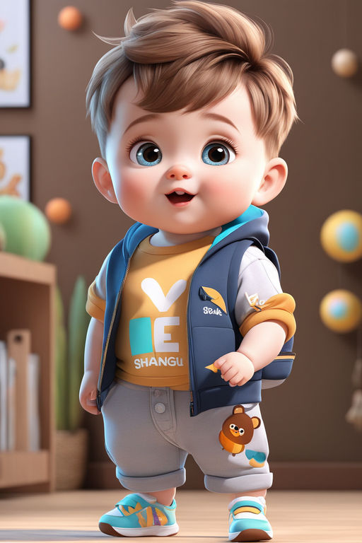 happy baby boy cartoon