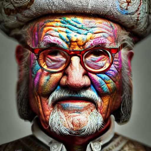 old man face paint