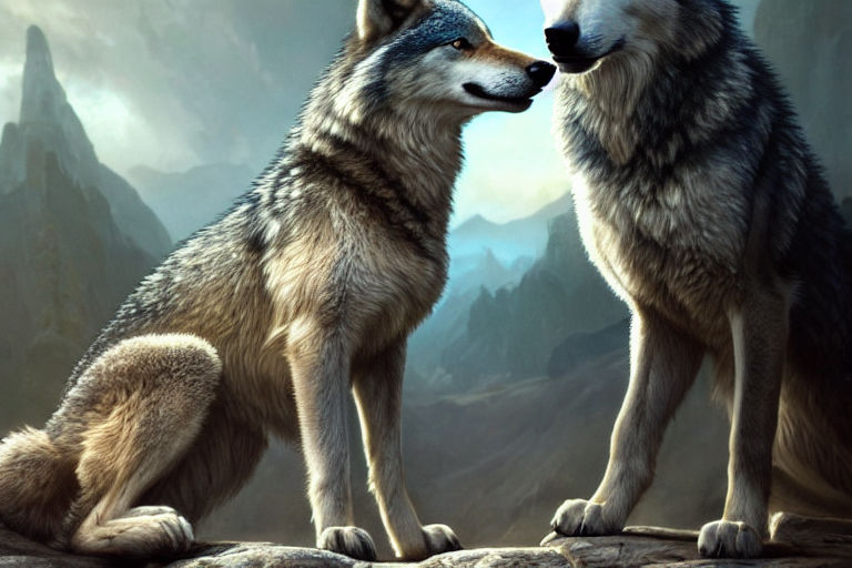 Two Wolves Stock Photos and Images - 123RF