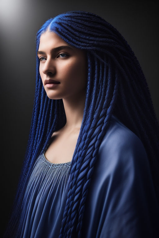 Girl With Blue Braids Stock Photo - Download Image Now - Braided, Braided  Hair, Hair - iStock