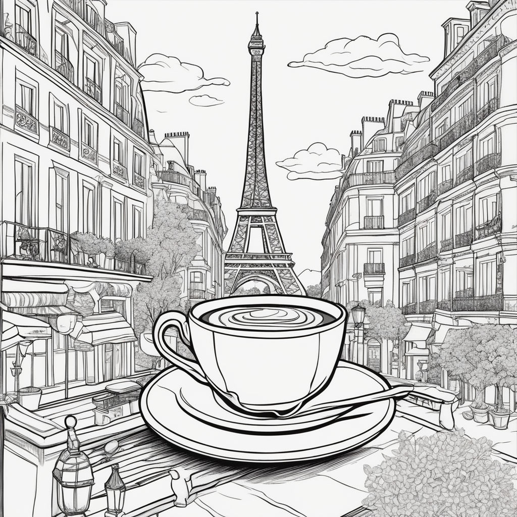 Paris Coloring Book: Paris Coloring Book, Adult Painting on France