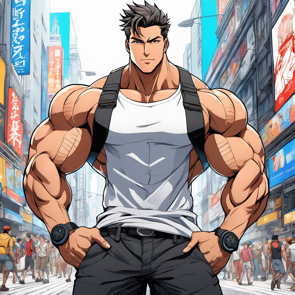 Anime Muscle Woman!!'' Artwork by Erin Hanson,Tsukasa Kotobuki , Shinkiro,  Ismail Inceoglu, Don Bluth,ilya kuvshinov A daisies hyacinths,... - AI  Generated Artwork - NightCafe Creator