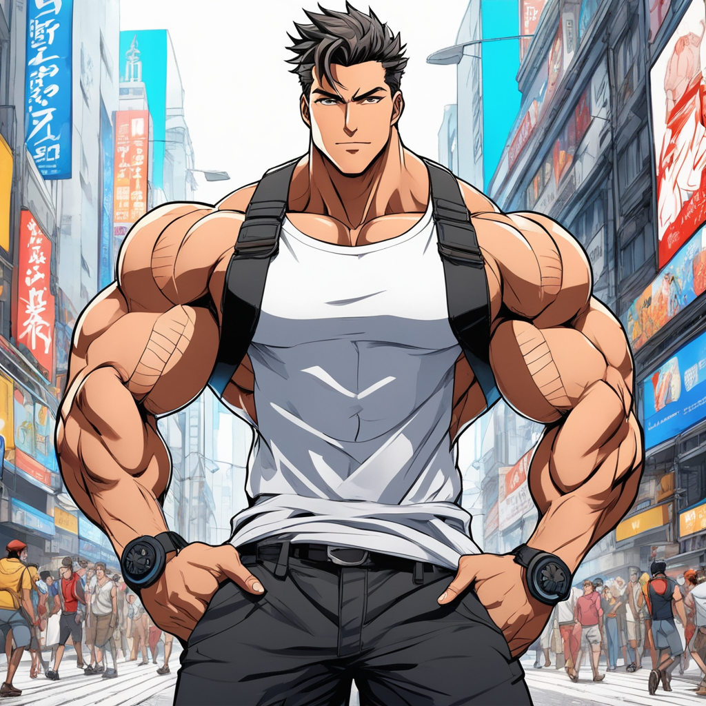 Muscular anime guy - Playground