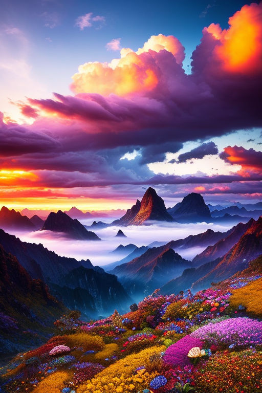 beautiful mountain sunrise