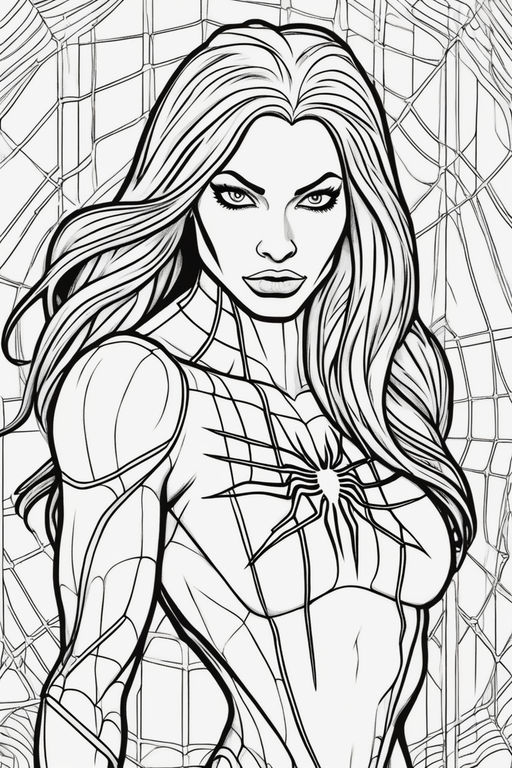 spider woman coloring pages