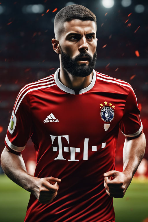 ArtStation - Soccer Football Fire Red color Jersey Player-11