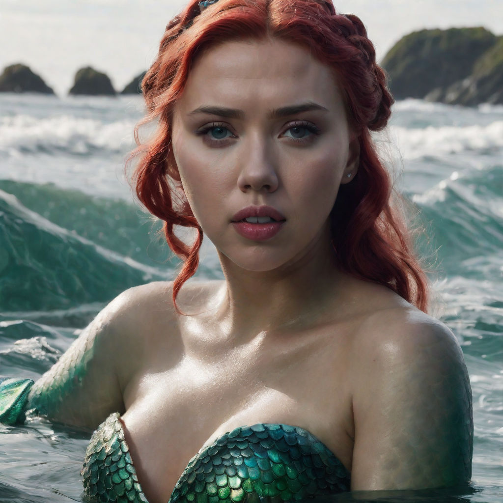 Prompt: scarlet Johansson as a mermaid