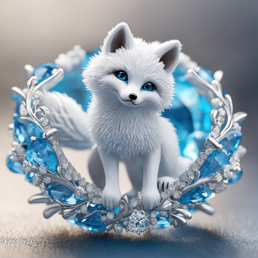 baby arctic fox clipart